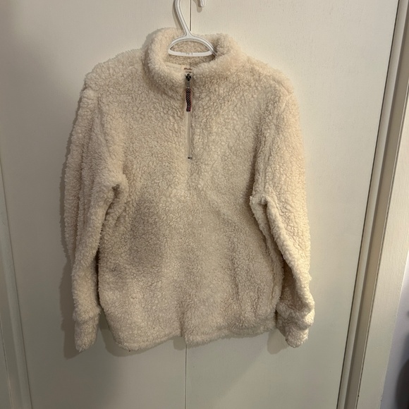 Original Weatherproof Vintage Women’s Sherpa Cream 1/4 Zip Pullover Size M - Picture 2 of 9